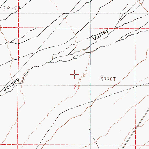 Topographic Map of Jersey Valley, NV