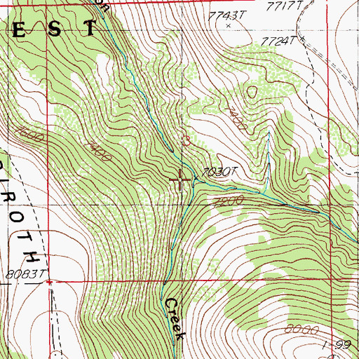Topographic Map of Jim Bob Creek, NV