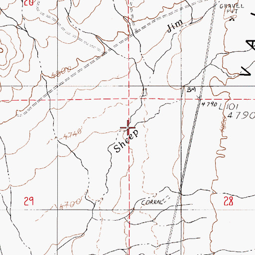 Topographic Map of Jim Creek, NV