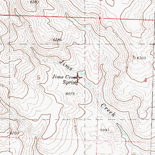 Topographic Map of Jims Creek Spring, NV