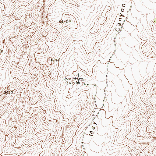 Topographic Map of Joe May Guzzler, NV