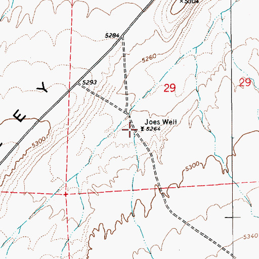Topographic Map of Joes Well, NV