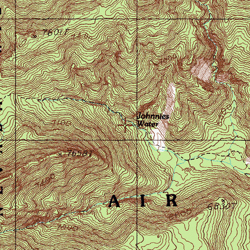 Topographic Map of Johnnies Water, NV