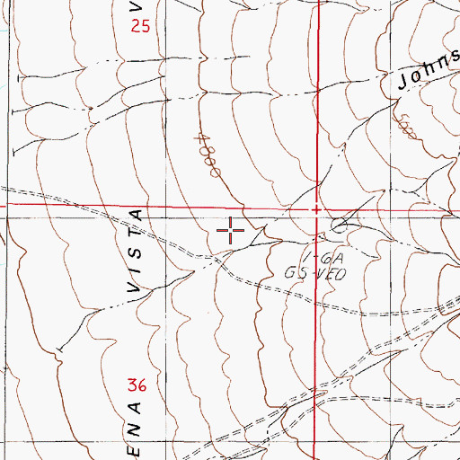 Topographic Map of Johnson Canyon, NV