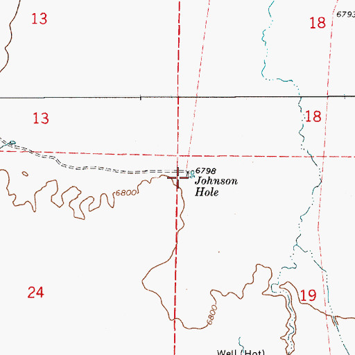 Topographic Map of Johnson Hole, NV
