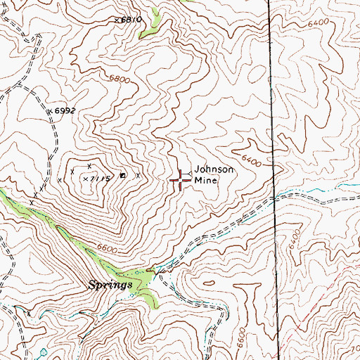Topographic Map of Johnson Mine, NV
