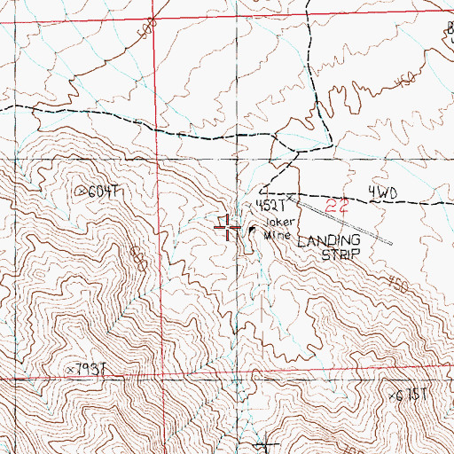 Topographic Map of Joker Mine, NV
