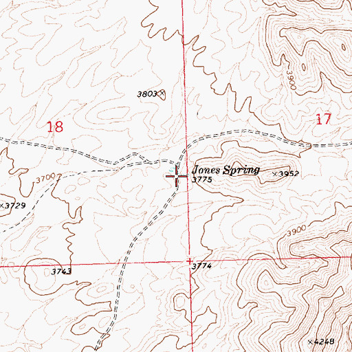 Topographic Map of Jones Spring, NV