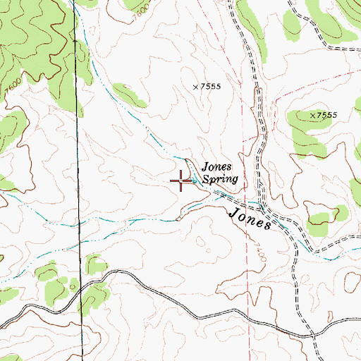 Topographic Map of Jones Spring, NV