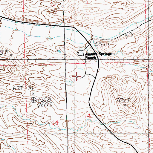 Topographic Map of Juanita Springs Ranch, NV