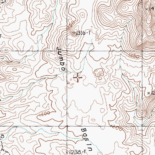 Topographic Map of Jumbo Basin, NV