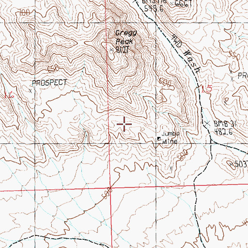 Topographic Map of Jumbo Mine, NV