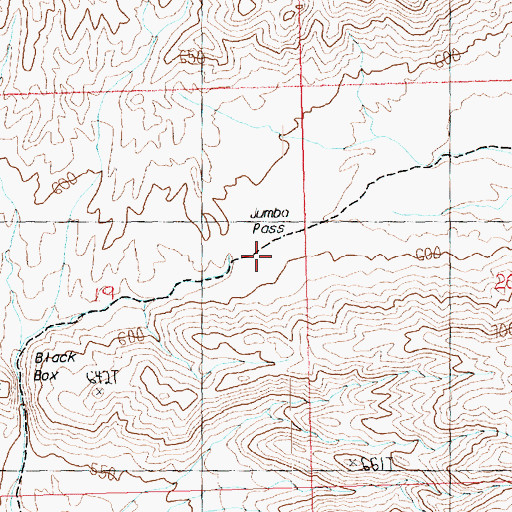 Topographic Map of Jumbo Pass, NV