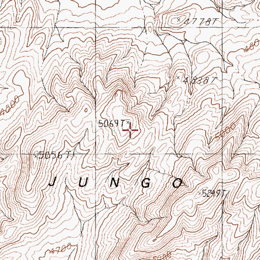Topographic Map of Jungo Hills, NV