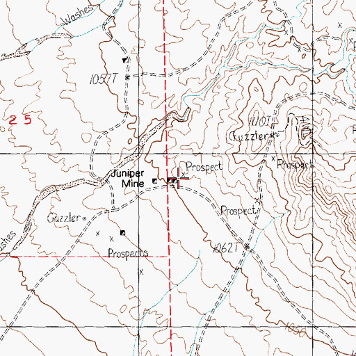 Topographic Map of Juniper Mine, NV