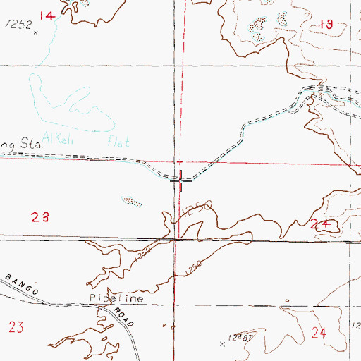 Topographic Map of KX Lateral Canal, NV