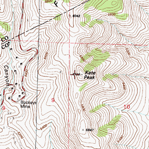 Topographic Map of Kate Peak, NV