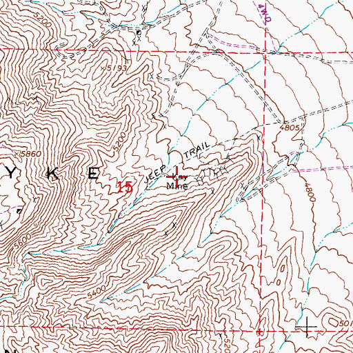 Topographic Map of Kay Mine, NV