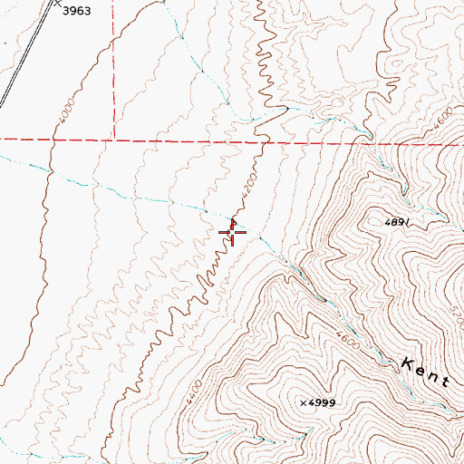 Topographic Map of Kent Canyon, NV
