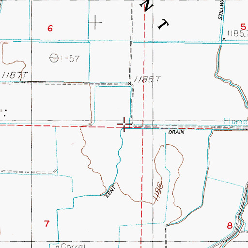 Topographic Map of Kent Drain, NV