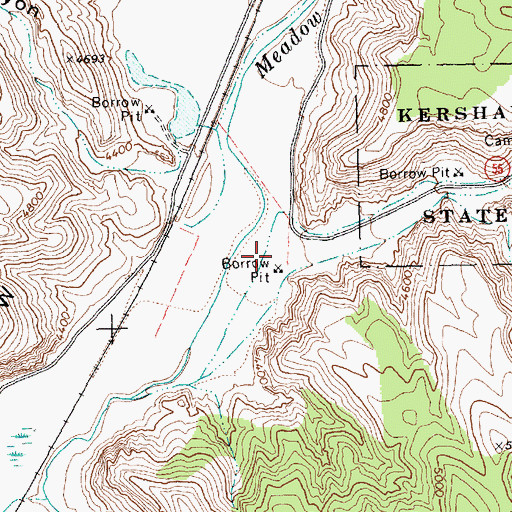 Topographic Map of Kershaw Canyon, NV