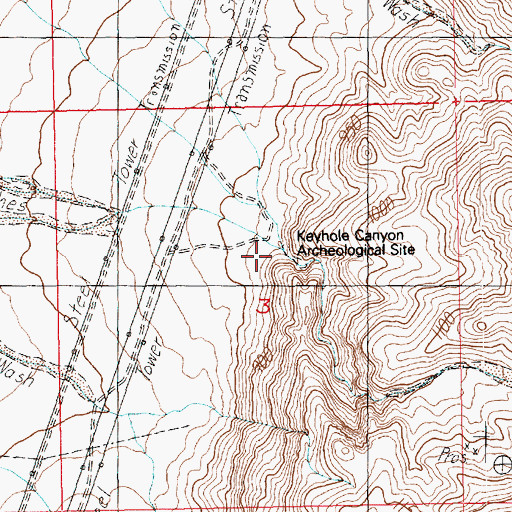 Topographic Map of Keyhole Canyon, NV
