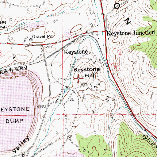 Topographic Map of Keystone Hill, NV