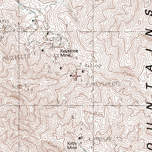 Topographic Map of Keystone Mine, NV