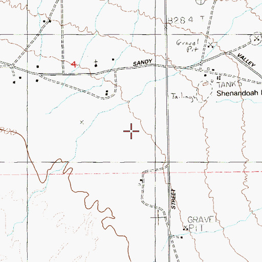 Topographic Map of Keystone Wash, NV