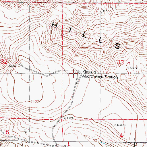 Topographic Map of Kinkaid Microwave Station, NV