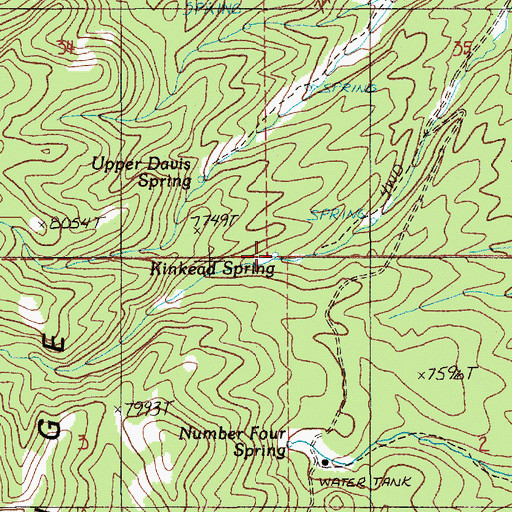 Topographic Map of Kinkead Spring, NV