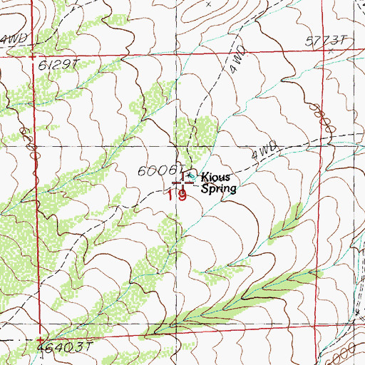 Topographic Map of Kious Spring, NV