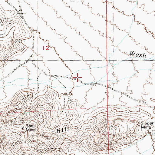 Topographic Map of Kirby Wash, NV