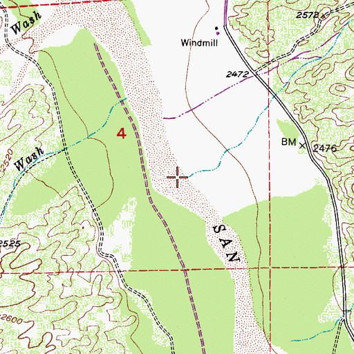Topographic Map of Mulberry Wash, AZ