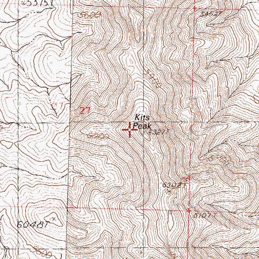 Topographic Map of Kits Peak, NV