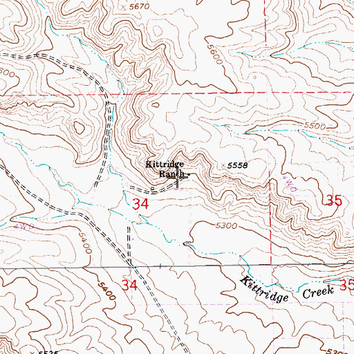 Topographic Map of Kittridge Ranch, NV