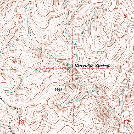 Topographic Map of Kittridge Springs, NV