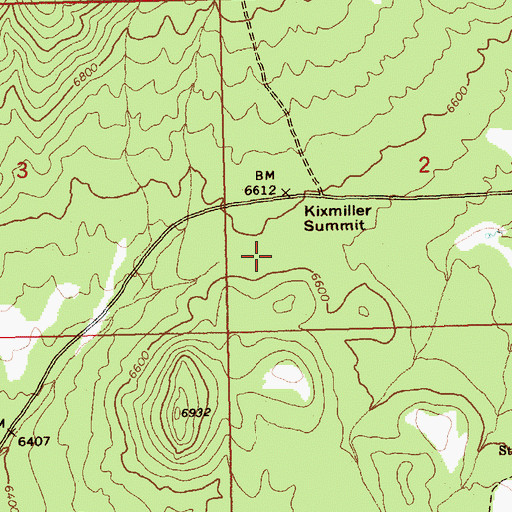Topographic Map of Kixmiller Summit, NV