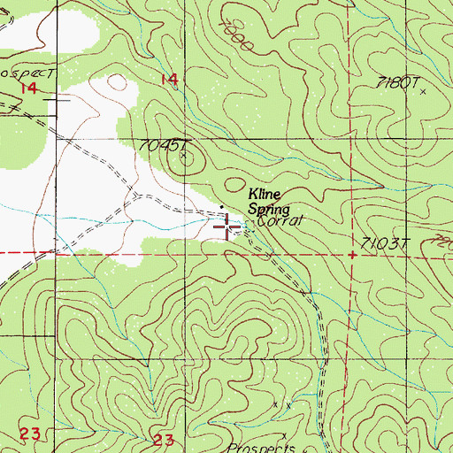 Topographic Map of Kline Spring, NV