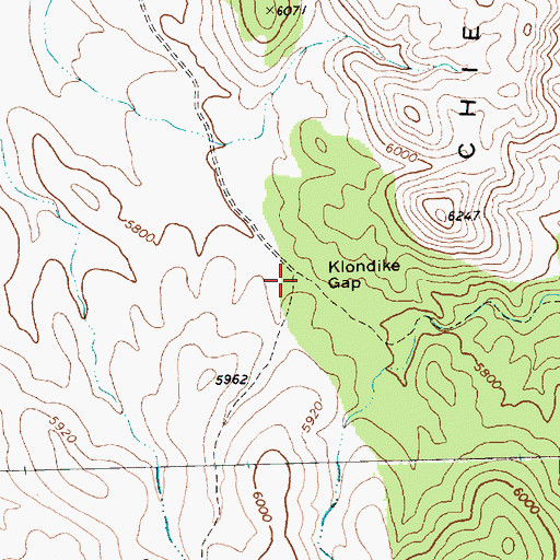 Topographic Map of Klondike Gap, NV