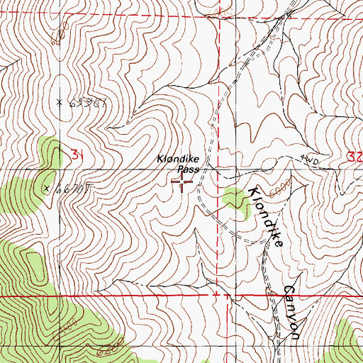 Topographic Map of Klondike Pass, NV