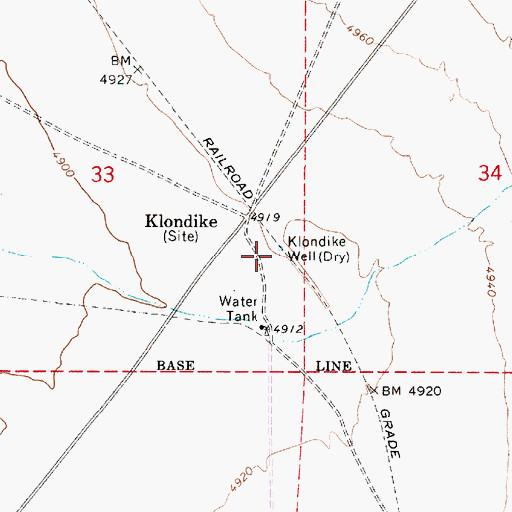 Topographic Map of Klondike Well, NV