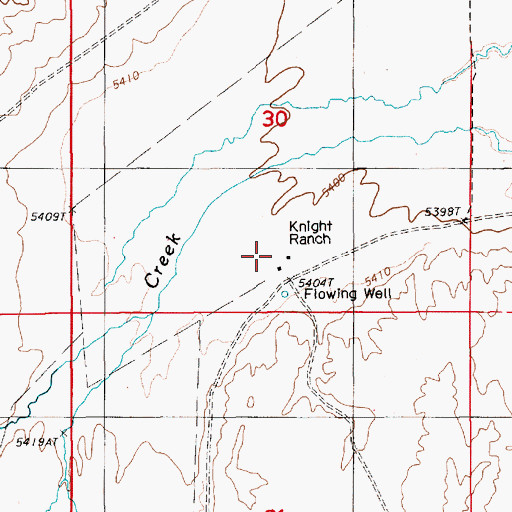 Topographic Map of Knight Ranch, NV