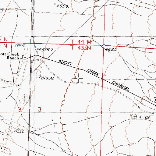 Topographic Map of Knott Creek Channel, NV