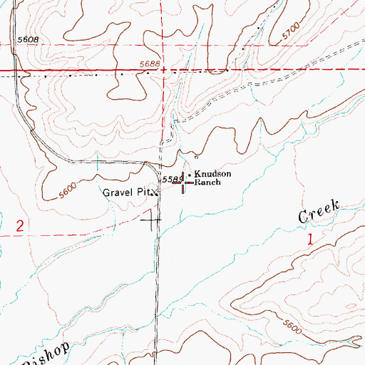 Topographic Map of Knudson Ranch, NV