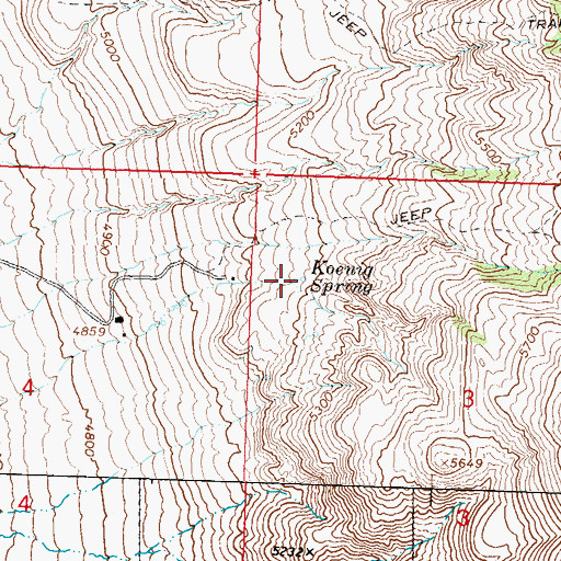 Topographic Map of Koenig Spring, NV