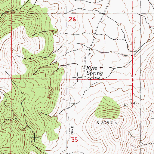 Topographic Map of Kyle Spring, NV