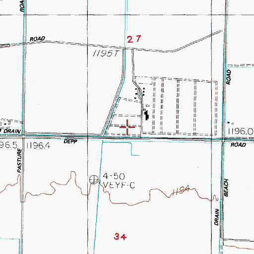 Topographic Map of L Drain, NV