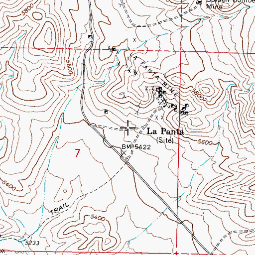 Topographic Map of La Panta, NV