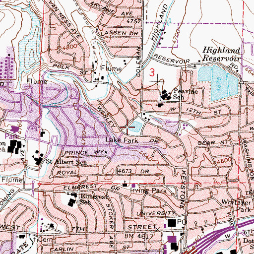 Topographic Map of Lake Park, NV